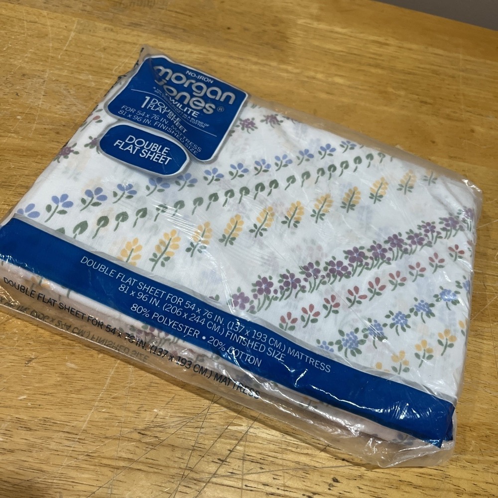 Vtg Morgan Jones Twilite By Springs‎ Vintage Full Flat Sheet Floral Cottagecore